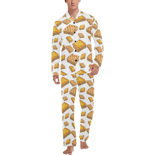 Bread Toast Pattern Print Design 03 Men's Long Pajama Set