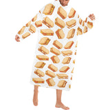 Sandwich Pattern Print Design 01 Blanket Robe with Sleeves