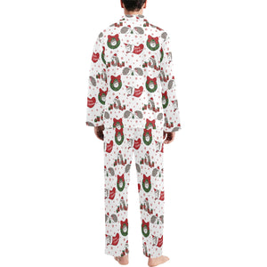 Hedgehog Pattern Print Design 05 Men's Long Pajama Set