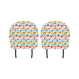 Music Notes Pattern Print Design 01 Car Headrest Cover