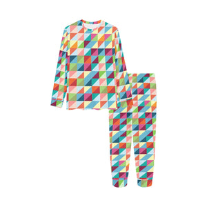 Rainbow Geometric Pattern Kids' Boys' Girls' All Over Print Pajama Set