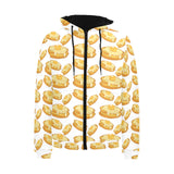 Pancake Pattern Print Design 05 Men's Padded Hooded Jacket(ModelH42)