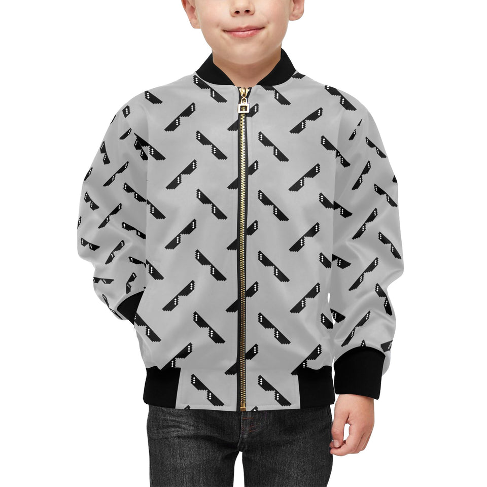 Sun Glasses Pattern Print Design 05 Kids' Boys' Girls' Bomber Jacket