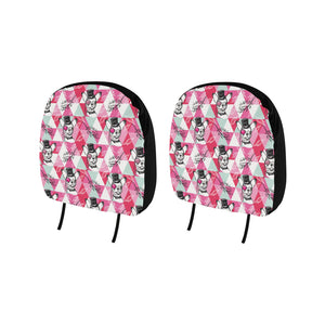 Cool Chihuahua Pink Pattern Car Headrest Cover