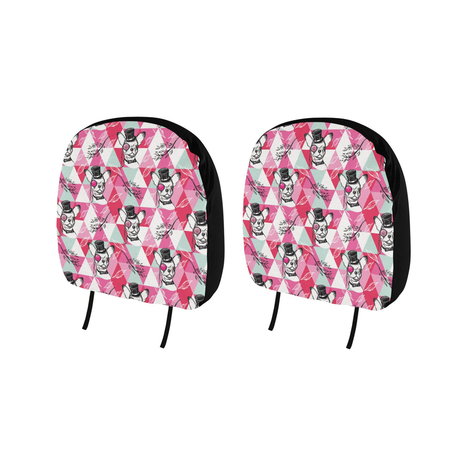 Cool Chihuahua Pink Pattern Car Headrest Cover