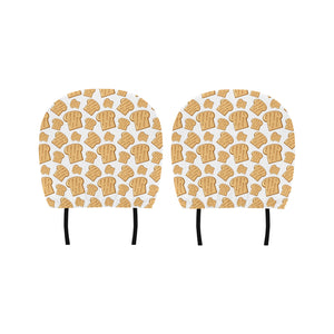 Bread Toast Pattern Print Design 05 Car Headrest Cover