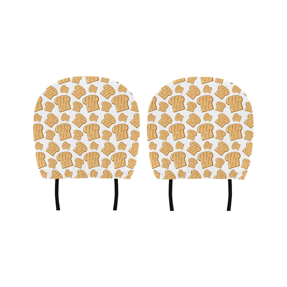 Bread Toast Pattern Print Design 05 Car Headrest Cover