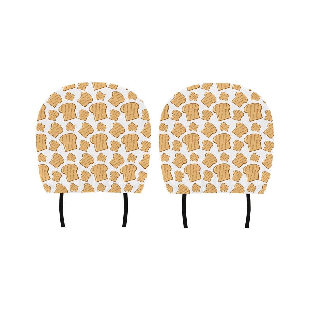 Bread Toast Pattern Print Design 05 Car Headrest Cover