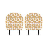 Bread Toast Pattern Print Design 05 Car Headrest Cover