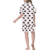 Hedgehog Pattern Print Design 04 Kids' Boys' Girls' V-Neck Short Pajama Set