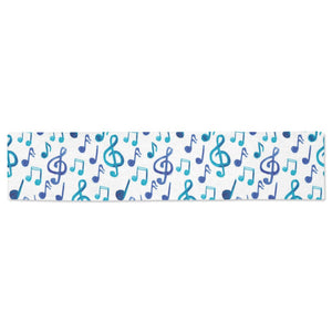 Music Notes Pattern Print Design 03 Table Runner