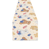 Teddy Bear Pattern Print Design 01 Table Runner