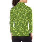 Hop Pattern Women's Long Sleeve Polo Shirt