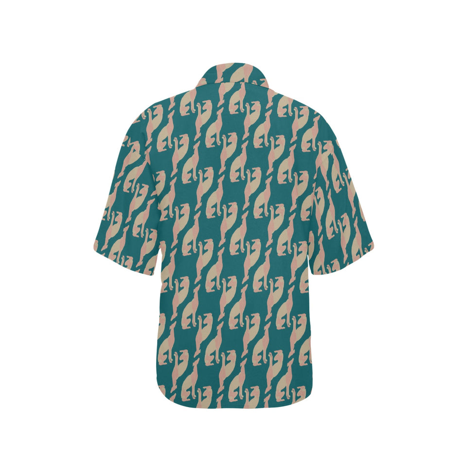 Greyhound Pattern Print Design 05 Women's All Over Print Hawaiian Shirt