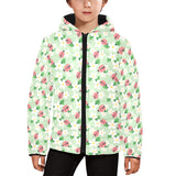 Ladybug Pattern Print Design 05 Kids' Boys' Girls' Padded Hooded Jacket