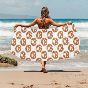 Pretzels Pattern Print Design 03 Beach Towel