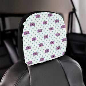 Camera Pattern Print Design 03 Car Headrest Cover