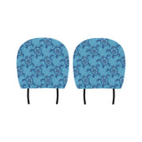 Sea Turtle Blue Tribal Pattern Car Headrest Cover