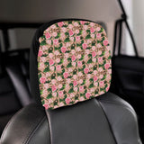 Rose Pattern Print Design 04 Car Headrest Cover