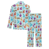 Teddy Bear Pattern Print Design 03 Men's Long Pajama Set