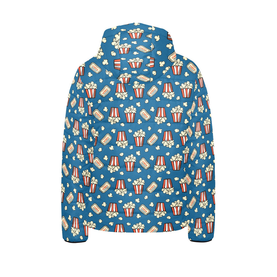 Popcorn Pattern Print Design 03 Kids' Boys' Girls' Padded Hooded Jacket