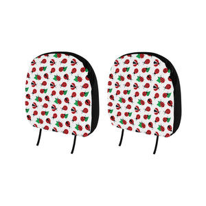 Ladybug Pattern Print Design 01 Car Headrest Cover