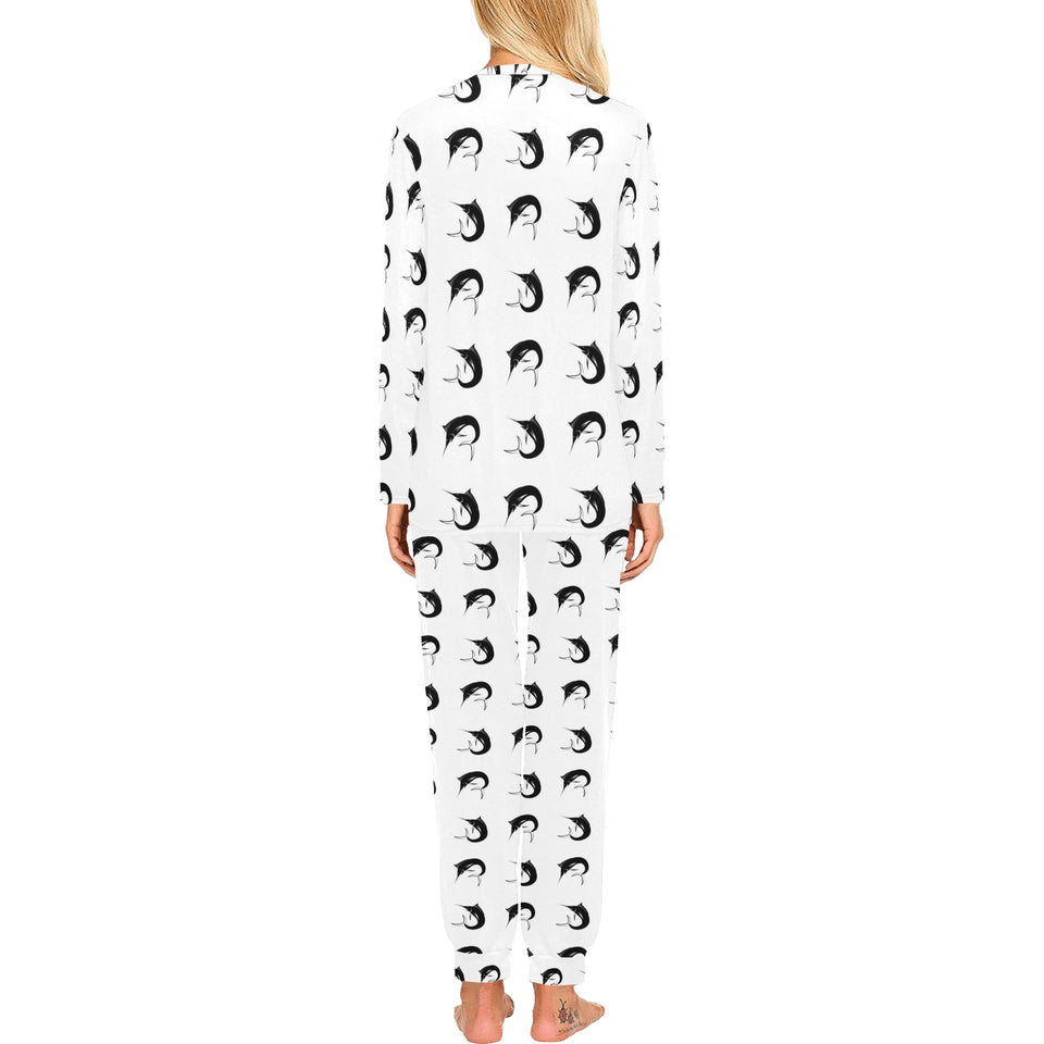 Swordfish Pattern Print Design 01 Women's All Over Print Pajama Set