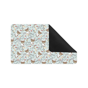 Teddy Bear Pattern Print Design 02 Doormat