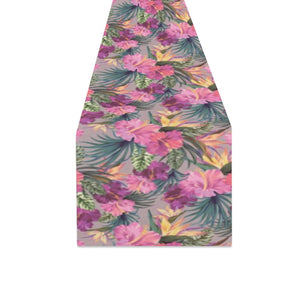 Hibiscus Pattern Print Design 03 Table Runner