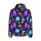 Alien Pattern Print Design 01 Men's Padded Hooded Jacket(ModelH42)