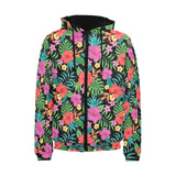 Hibiscus Pattern Print Design 01 Men's Padded Hooded Jacket(ModelH42)