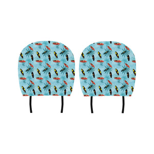 Surfboard Pattern Print Design 03 Car Headrest Cover