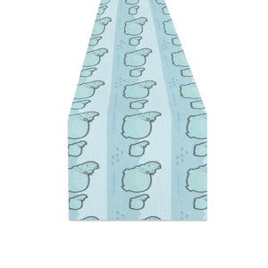 Hippopotamus Pattern Print Design 02 Table Runner