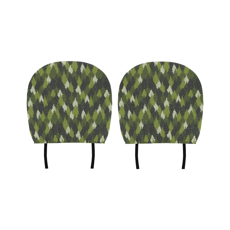 Christmas Tree Camo Pattern Car Headrest Cover