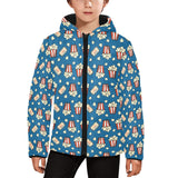 Popcorn Pattern Print Design 03 Kids' Boys' Girls' Padded Hooded Jacket