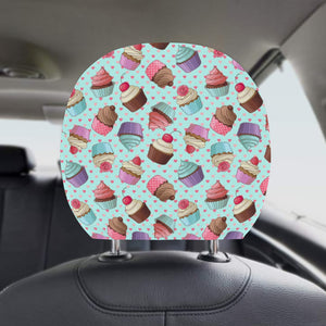 Cup Cake Heart Pattern Car Headrest Cover