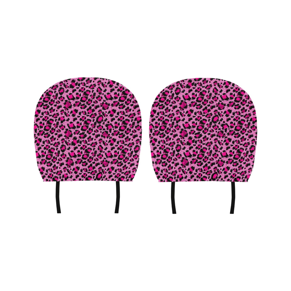 Pink Leopard Skin texture Pattern Car Headrest Cover