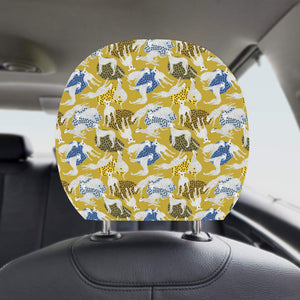 Greyhound Pattern Print Design 02 Car Headrest Cover