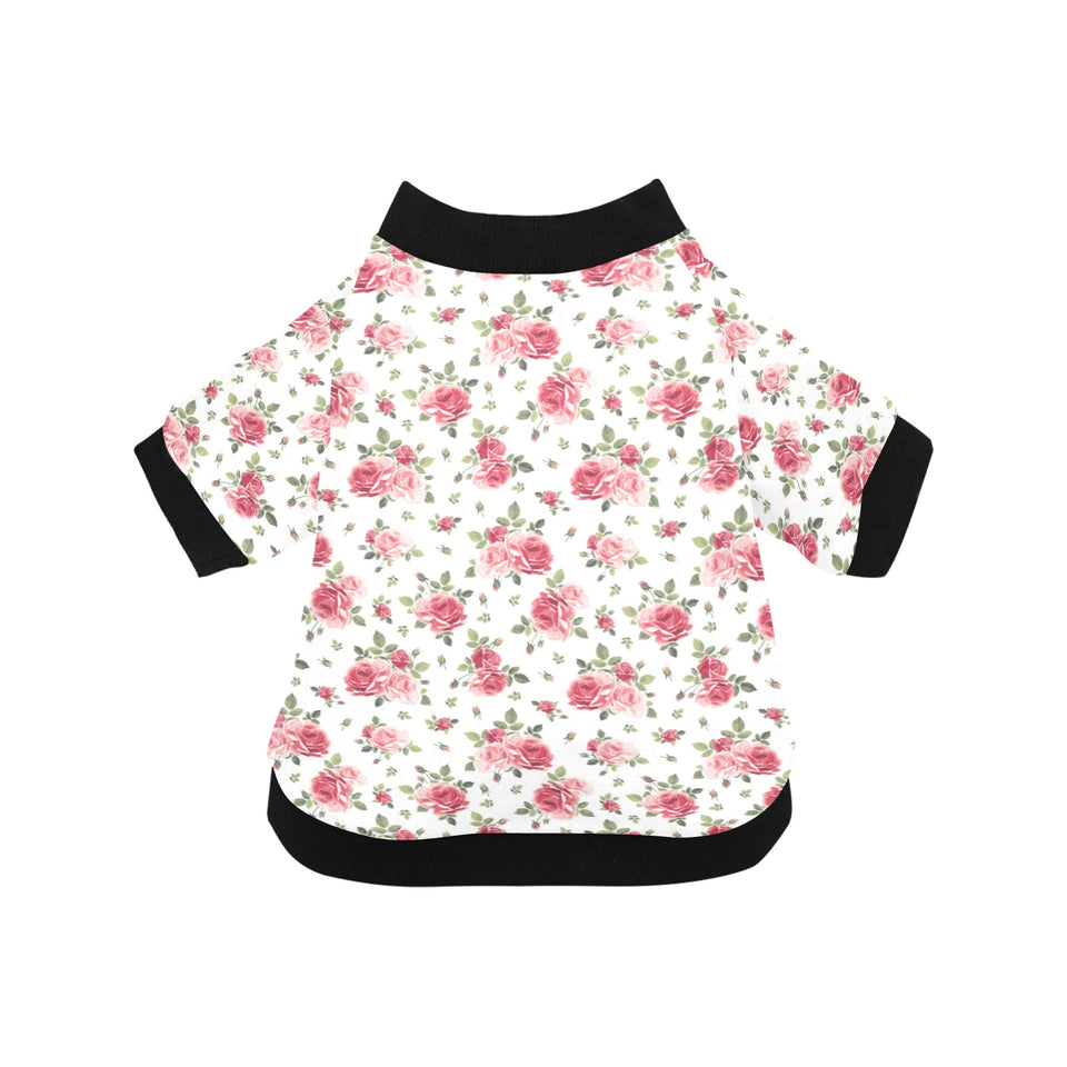 Rose Pattern Print Design 02 All Over Print Pet Dog Round Neck Fuzzy Shirt