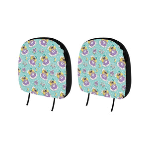 Pug Sweet Dream Pattern Car Headrest Cover