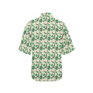 Giraffe Pattern Print Design 02 Women's All Over Print Hawaiian Shirt