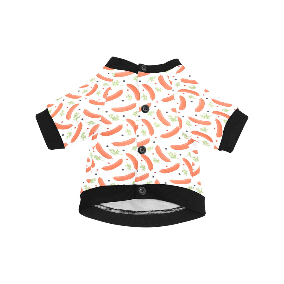 Sausage Pattern Print Design 03 All Over Print Pet Dog Round Neck Fuzzy Shirt