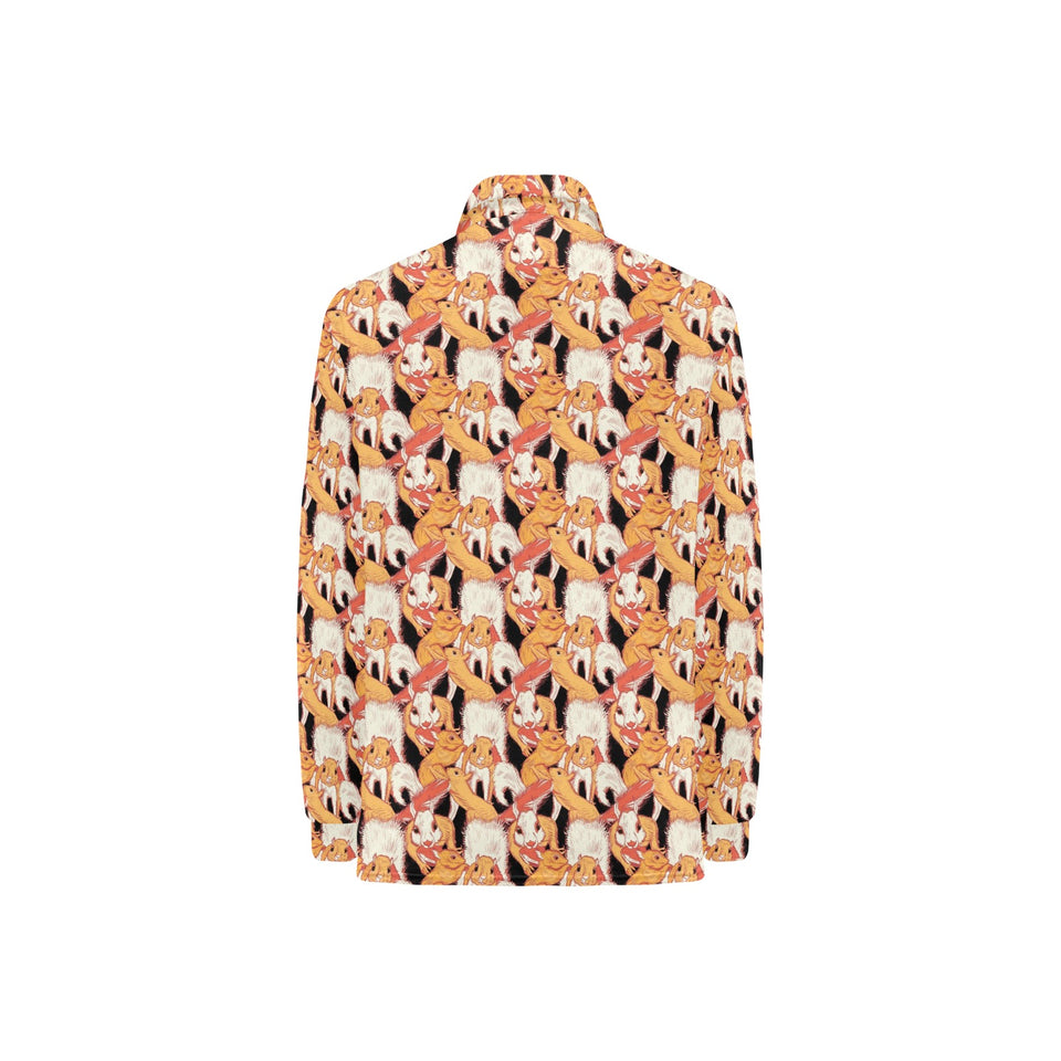 Squirrel Pattern Print Design 04 Women's Long Sleeve Polo Shirt