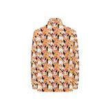 Squirrel Pattern Print Design 04 Women's Long Sleeve Polo Shirt