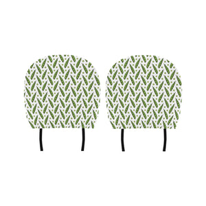 Green Peas Pattern Print Design 03 Car Headrest Cover