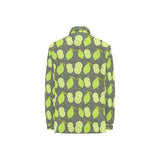 Lime Pattern Theme Women's Long Sleeve Polo Shirt