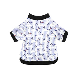 Swallow Pattern Print Design 03 All Over Print Pet Dog Round Neck Fuzzy Shirt