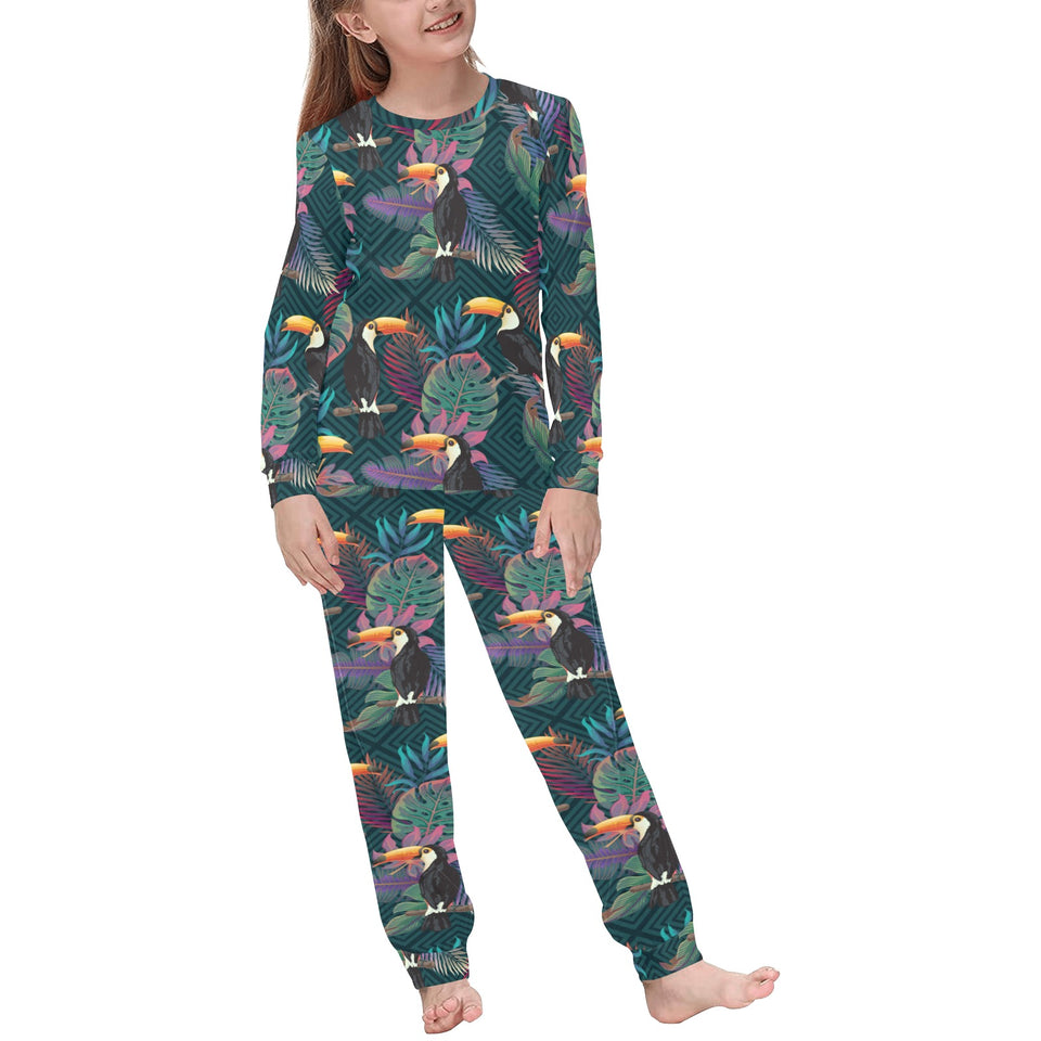 Toucan Pattern Kids' Boys' Girls' All Over Print Pajama Set