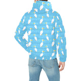 Pelican Pattern Print Design 02 Men's Padded Hooded Jacket(ModelH42)