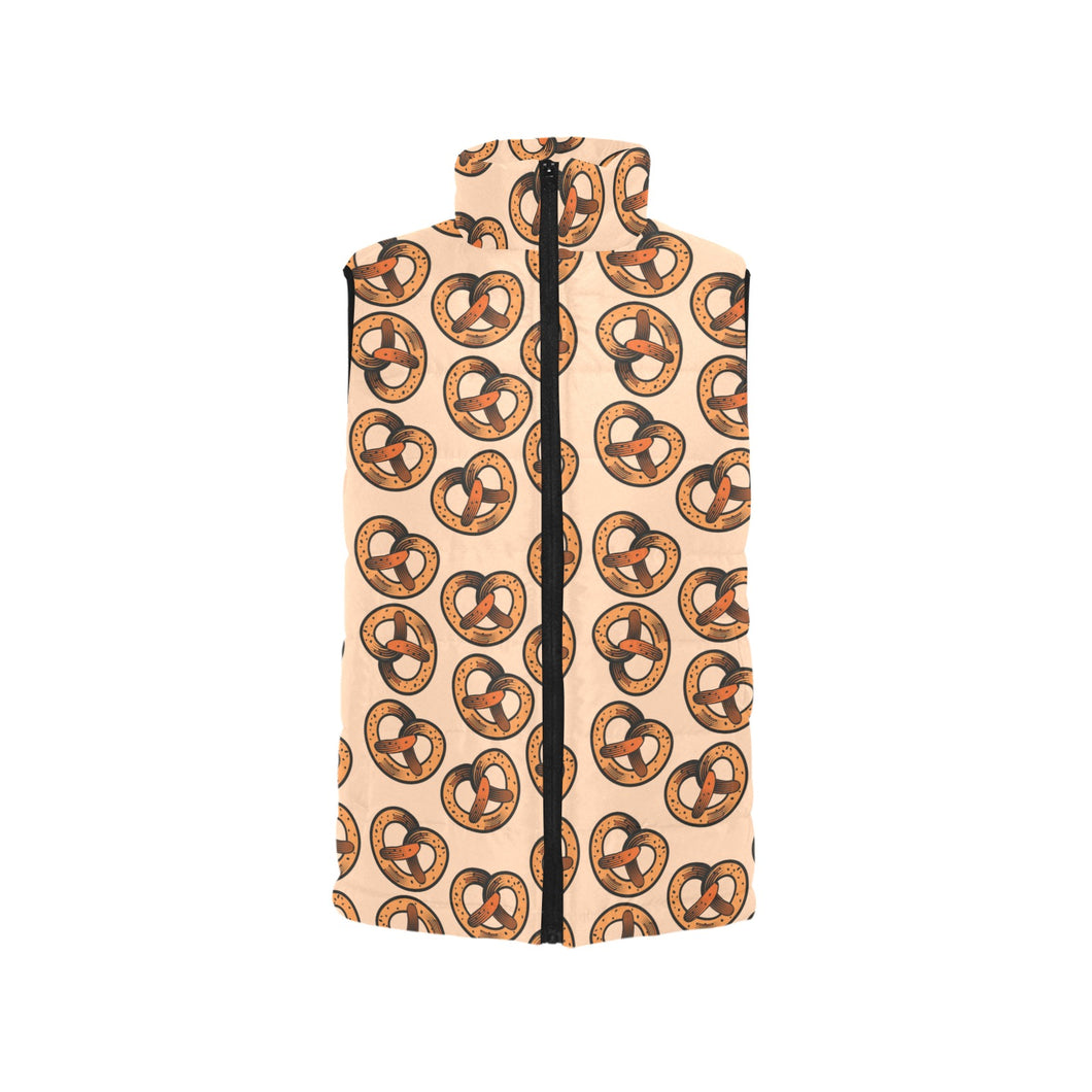 Pretzels Pattern Print Design 02 Women's Padded Vest